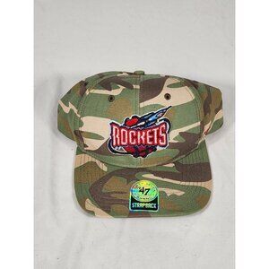 Vintage Houston Rockets Forty Seven Strap Back Camo Baseball Cap NWT